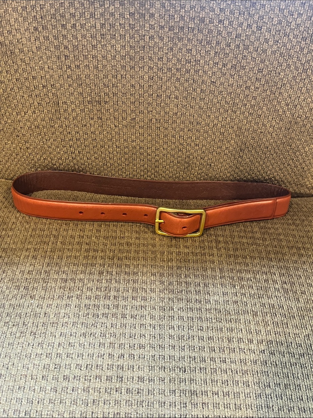 Madewell Tan Leather Belt with Gold Buckle